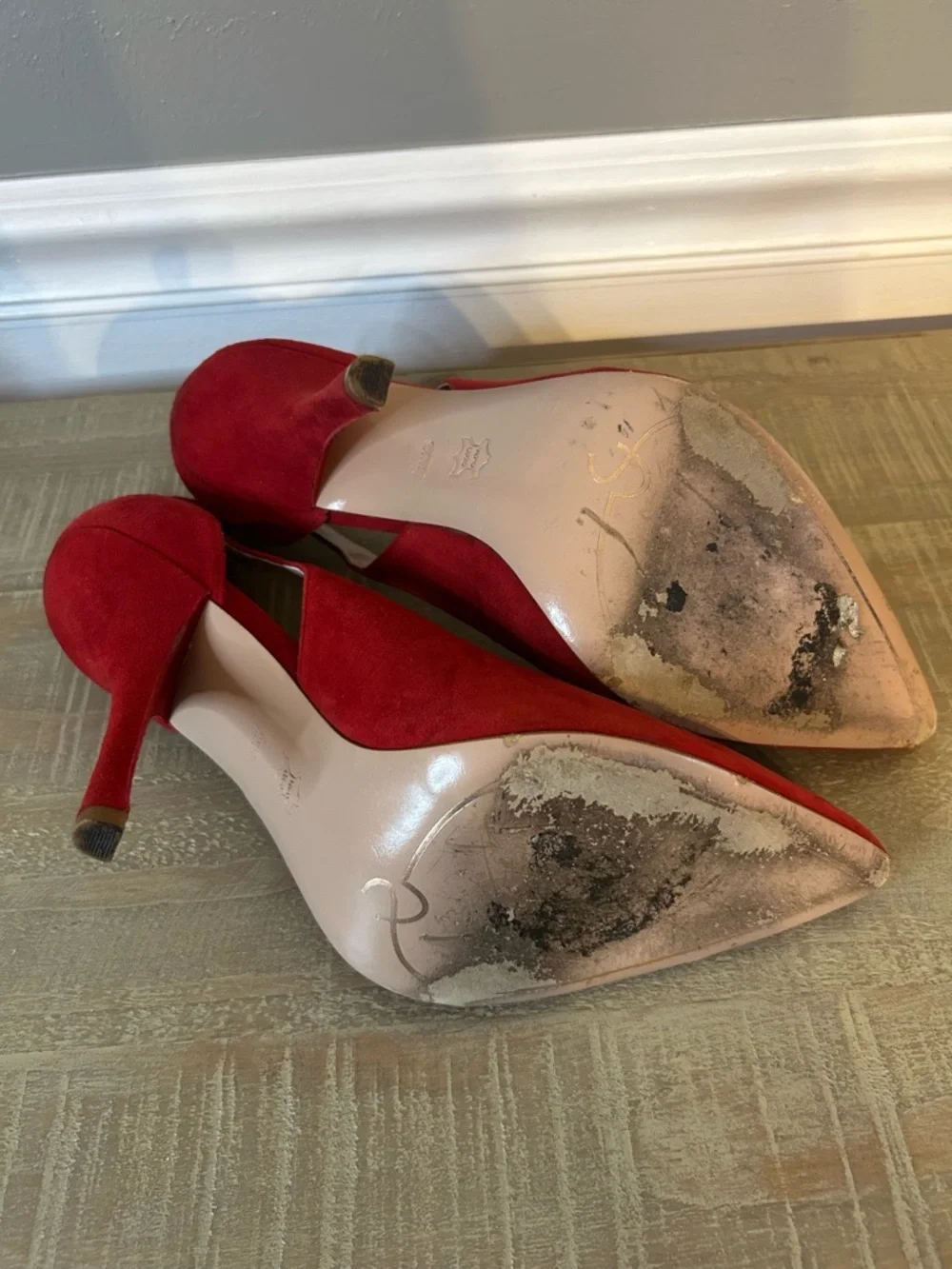 Joan & David Women’s Red Leather Pointy Toe Stiletto Heels, Size 9.5 - Picture 6 of 9